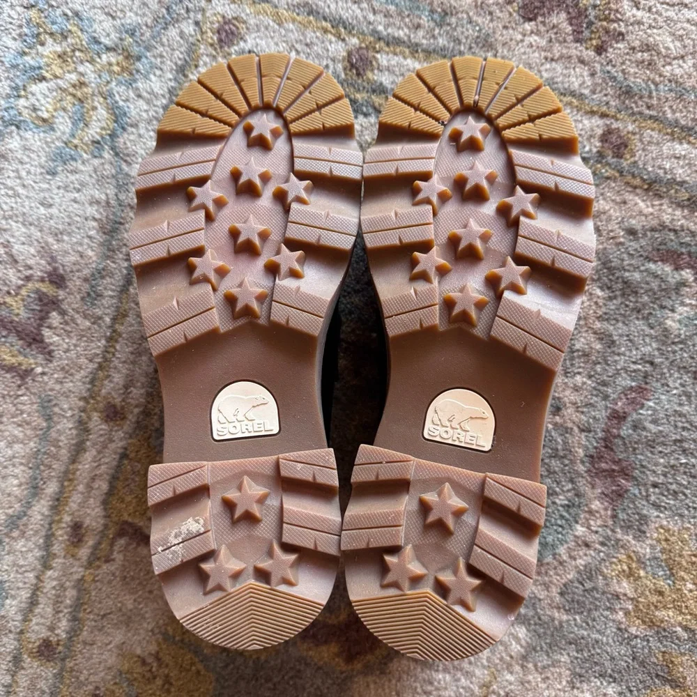 🦋Sorel Women's Black Chunky Joan Now City Leather Penny Loafers🦋 - Picture 7 of 11